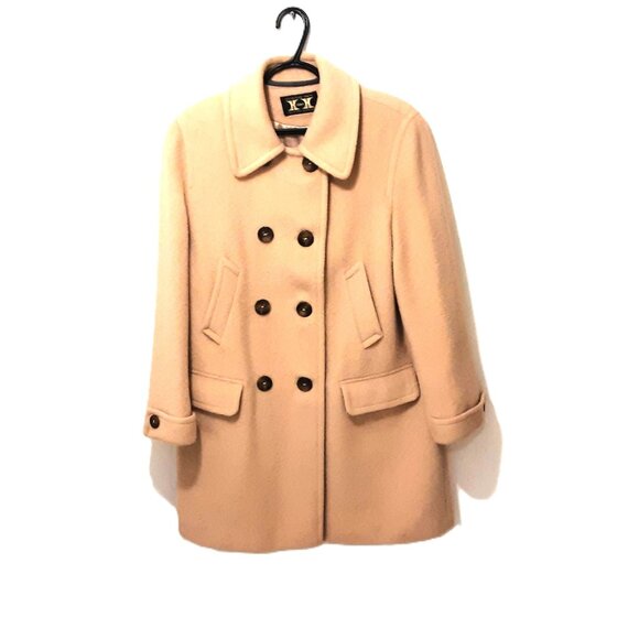 Vintage Beige Alpaca Mohair Wool Coat Anna Collection Coats Size 8 Canada made - Picture 1 of 7